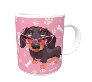 Caneca Dachshund de Óculos