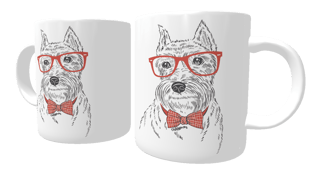 Nome do produto Caneca Schnauzer de Óculos e Gravatinha