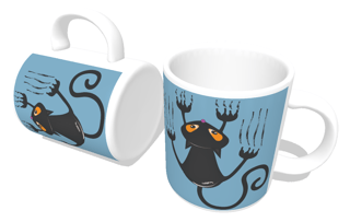 Nome do produto Caneca Gato Preto Arranhando