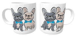 Nome do produto Caneca Bulldog Francês Casal de Gravatinha