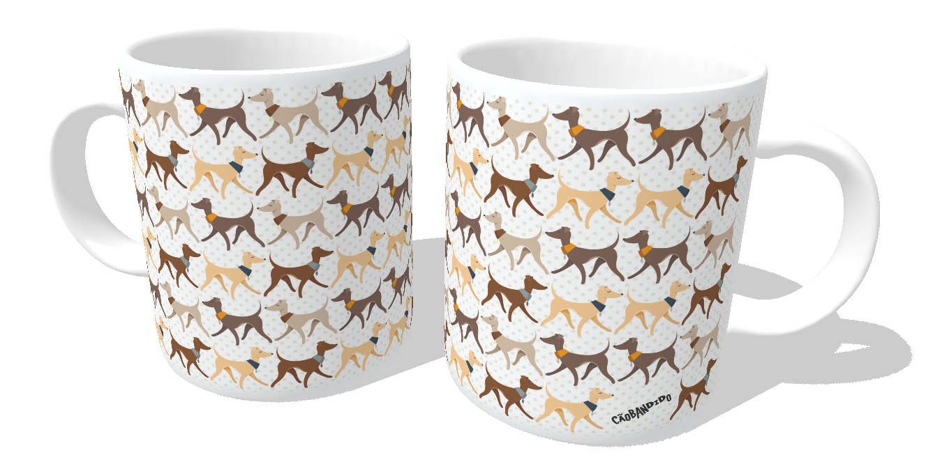 Caneca Galgo Italiano Caminhando