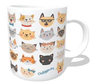 Nome do produto Caneca Cats Emoticons