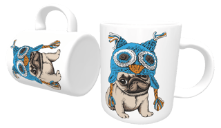 Caneca Cachorro Pug Coruja