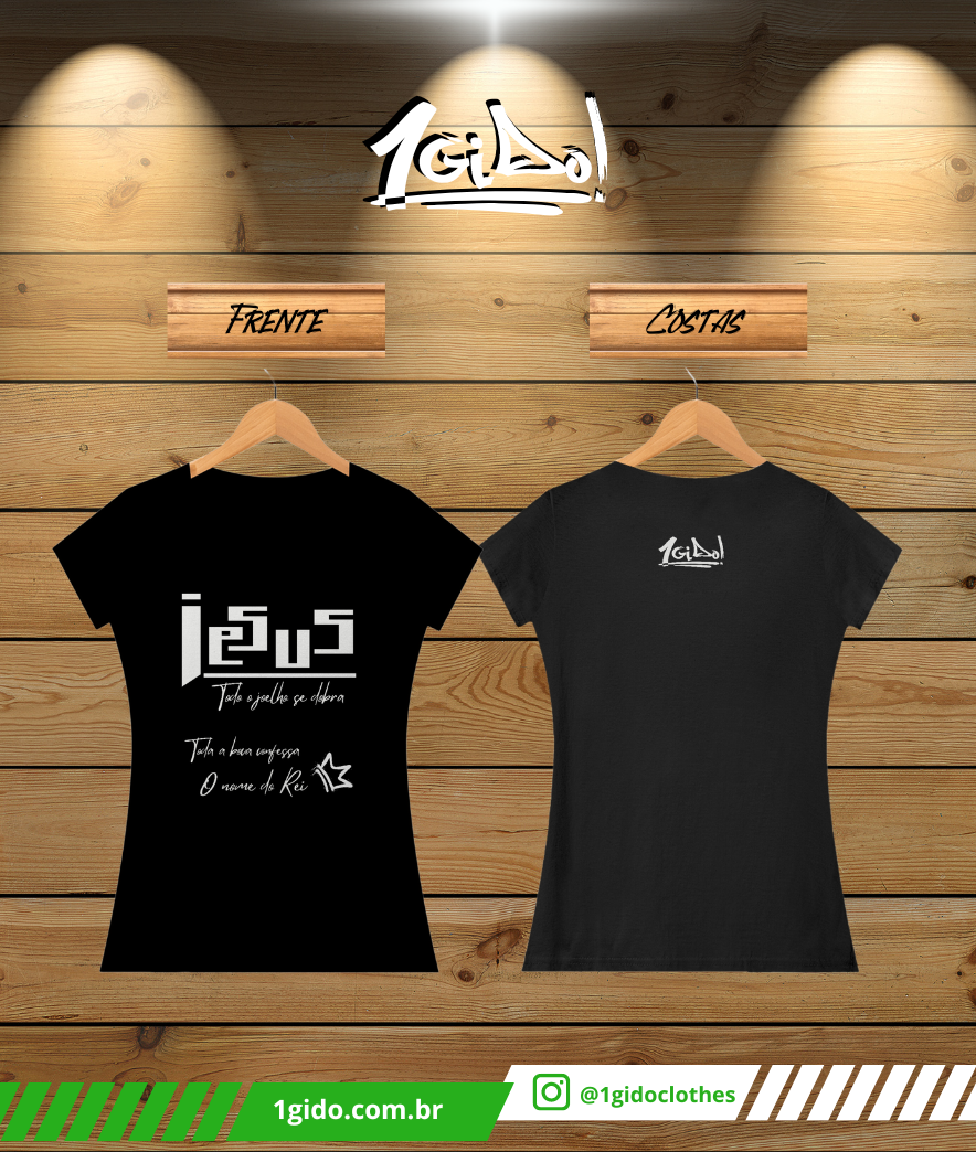 T-SHIRT Quality 1Gido - Fem | Estampa Frente - Jesus [Escuras]