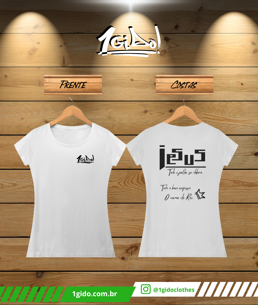 T-SHIRT Quality 1Gido - Fem | Estampa Costas - Jesus [Claras]