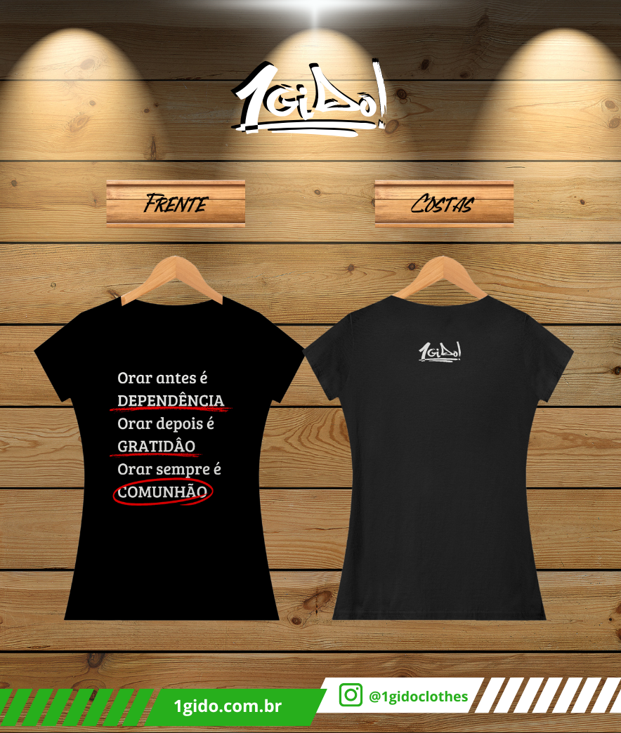 T-SHIRT Quality 1Gido - Fem | Estampa Frente - Ore [Escuras]