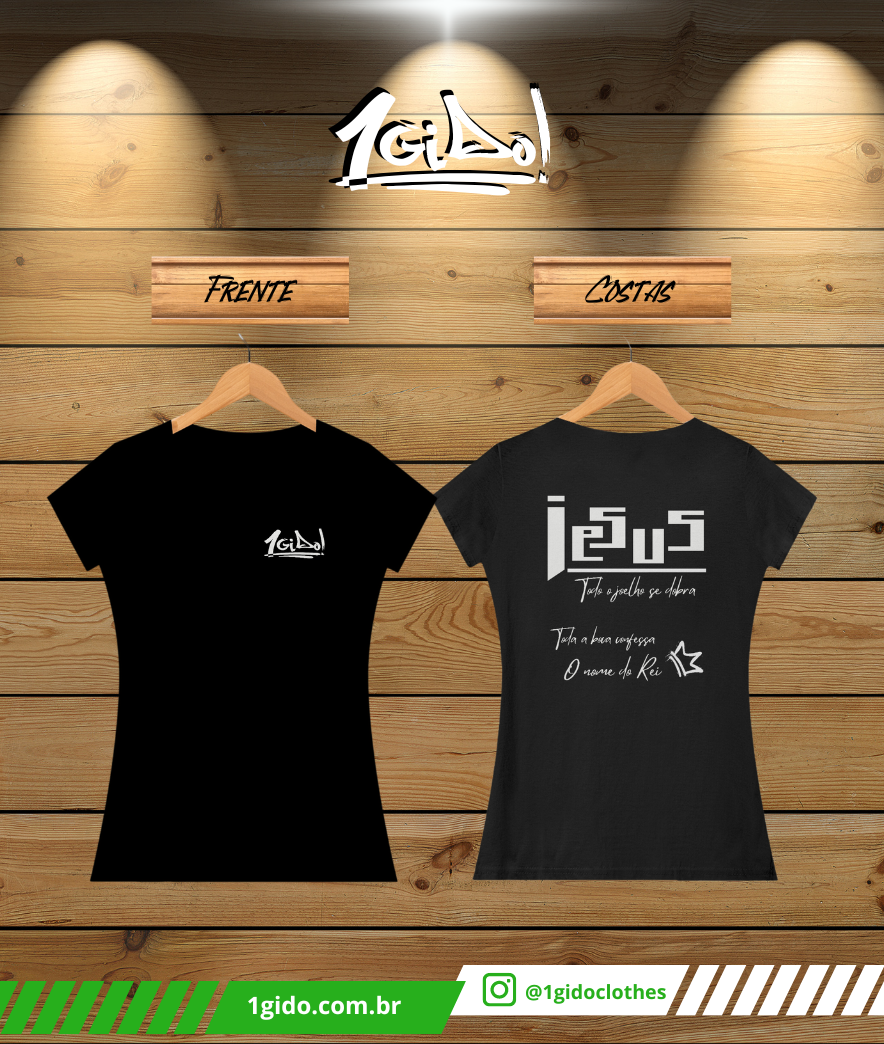 T-SHIRT Quality 1Gido - Fem | Estampa Costas - Jesus [Escuras]