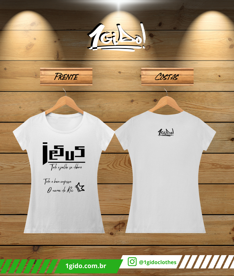 T-SHIRT Prime 1Gido - Fem | Estampa Frente - Jesus [Branca]