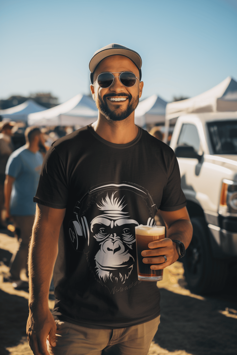 Nome do produto: CAMISETA Macaco de Fone