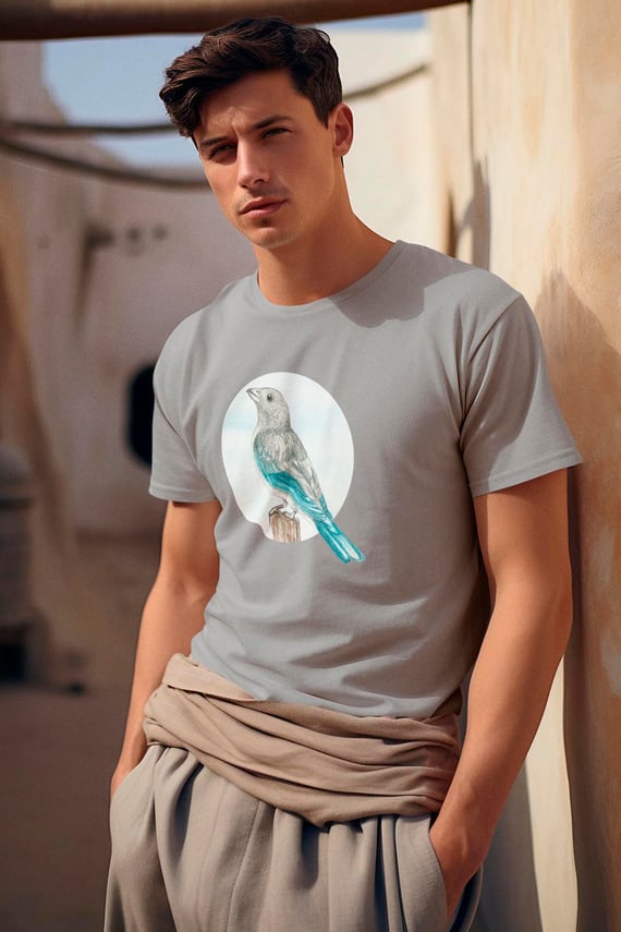 Sanhaço-cinzento, Camiseta Quality Unissex