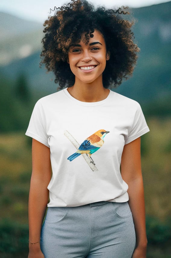 Saíra-preciosa, Camiseta Baby Long Quality