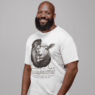 Nome do produto CAMISETA Cordeiro e Leão - (Camiseta Masculina)