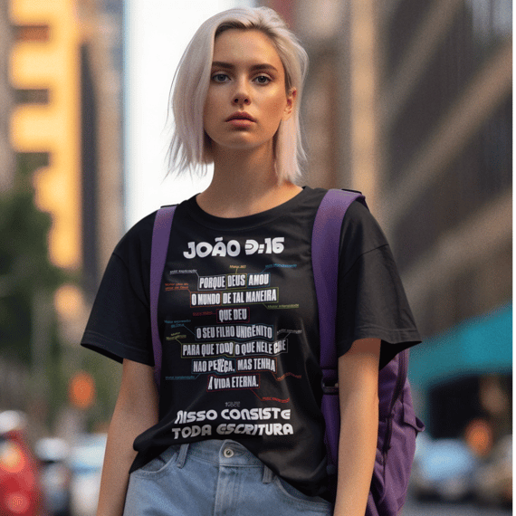 CAMISETA Amor imensuravel João 3:16 (Camiseta Feminina)