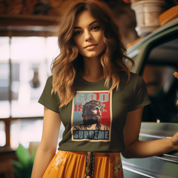 CAMISETA GOD is Supreme - Pop Art - (Camiseta Feminina)