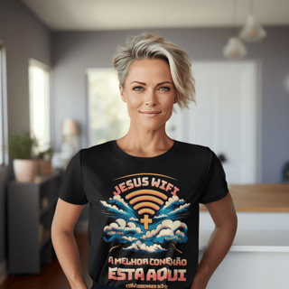 Nome do produto CAMISETA Jesus WIFI (Camisa Feminina)