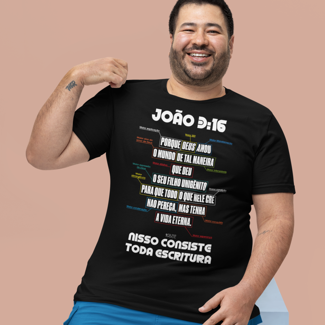 CAMISETA Amor imensuravel João 3:16 (Camiseta Masculina)