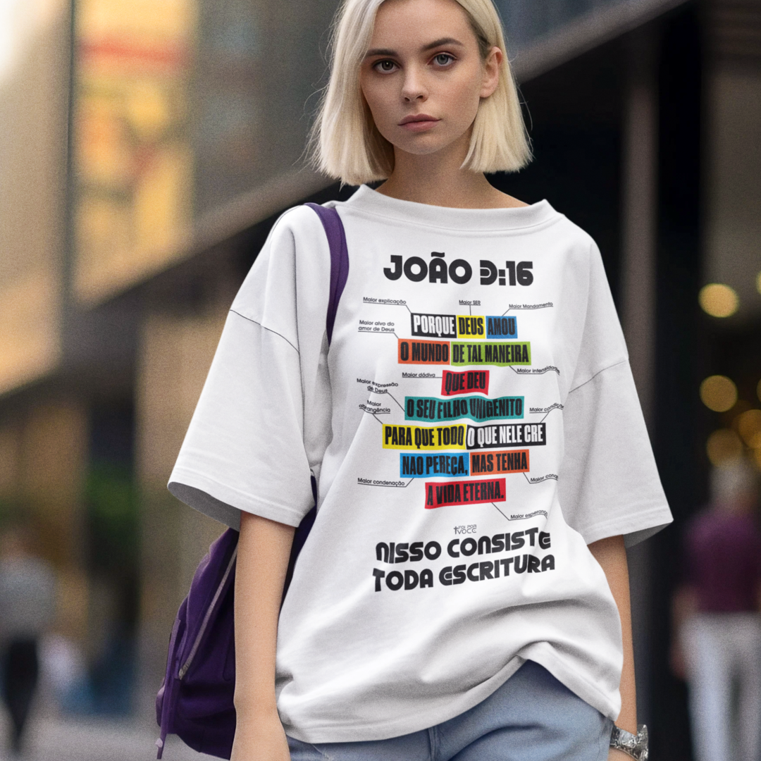 CAMISETA Amor imensuravel João 3:16 (Camiseta Feminina)