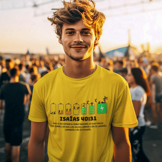 CAMISETA Isaías 40:31 - Forças renovadas (Camisa Masculina)