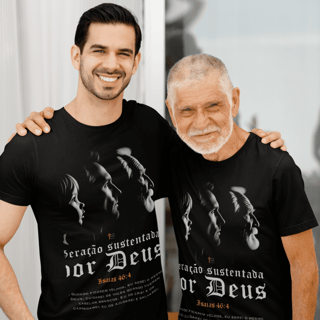 Nome do produto CAMISETA Geração Sustentada por Deus - Isaias 46:4 (Camiseta Masculina)