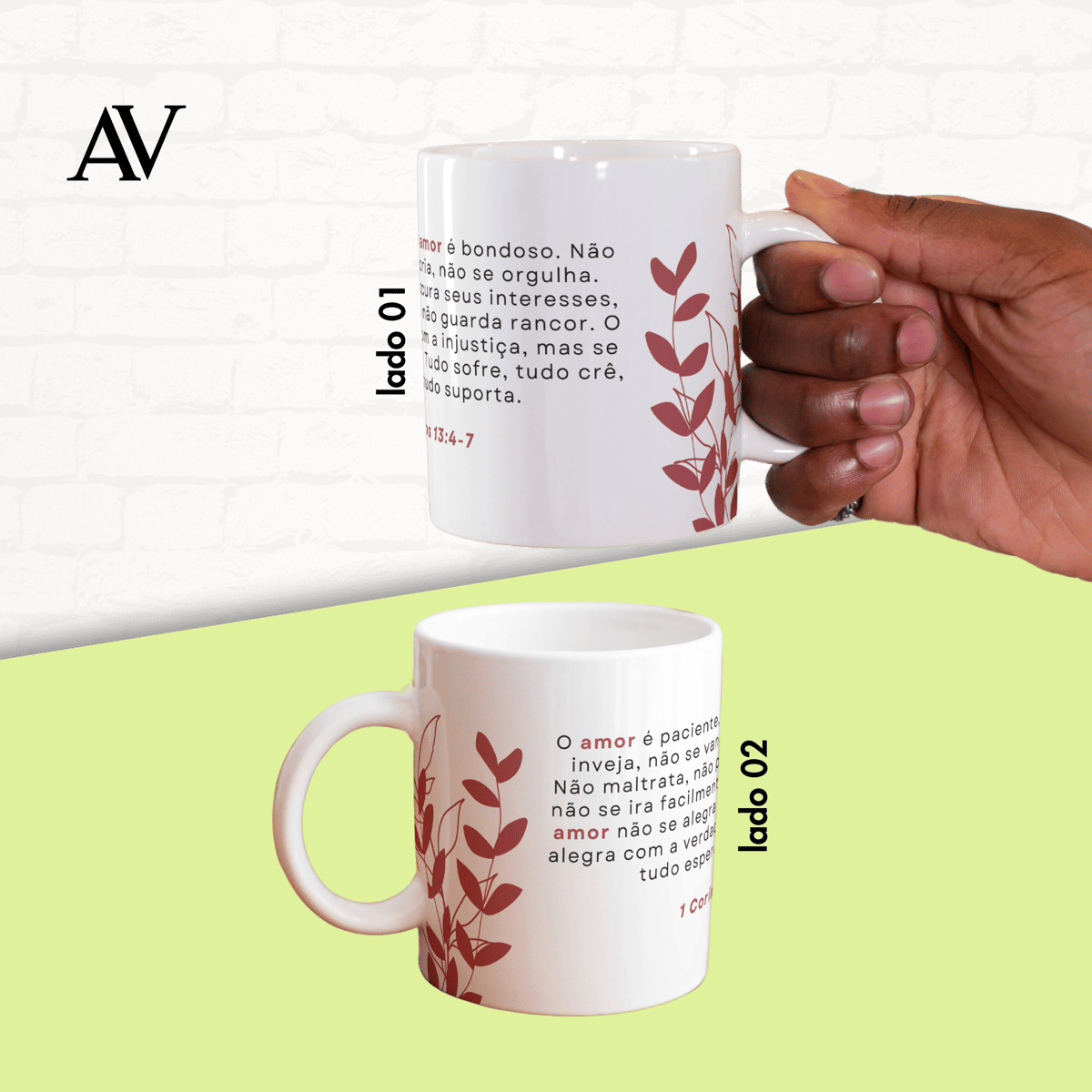 Nome do produto: 1 Coríntios 13:4-7 | Caneca