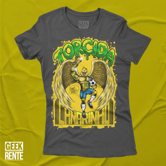 Camiseta Feminina Preta TORCIDA CANARINHO