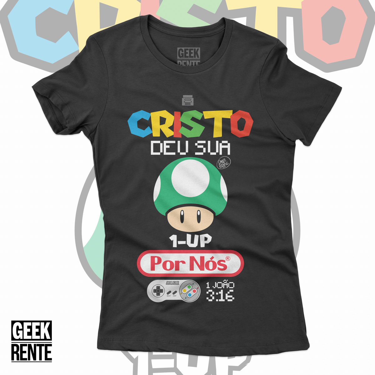 Nome do produto: Camiseta Feminina - 1 João 3:16 CRISTO DEU SUA VIDA POR NÓS
