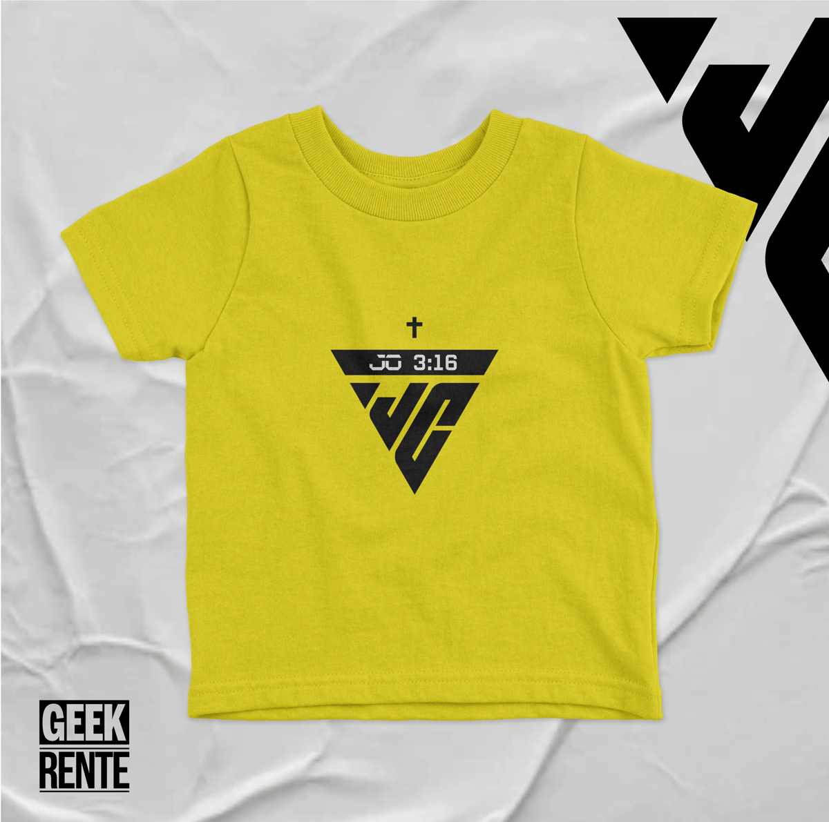 Nome do produto: Camiseta Infantil JOÃO 3:16 JC / LOGO FIFA 3