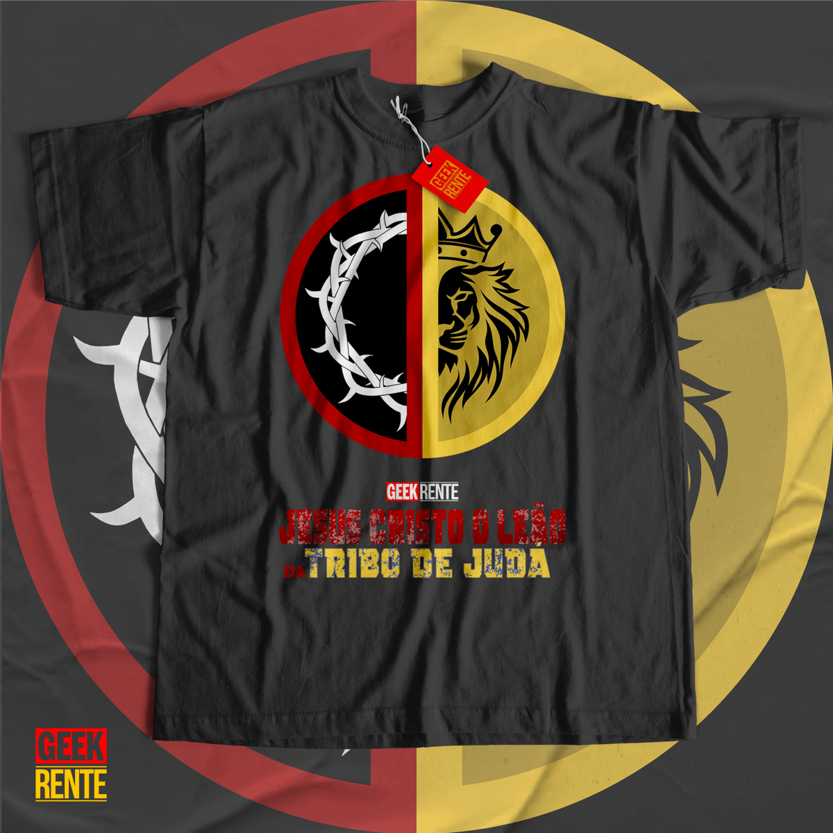 Nome do produto: Camiseta Masculina DEADPOOL & WOLVERINE - JESUS CRISTO LEÃO DA TRIBO DE JUDÁ