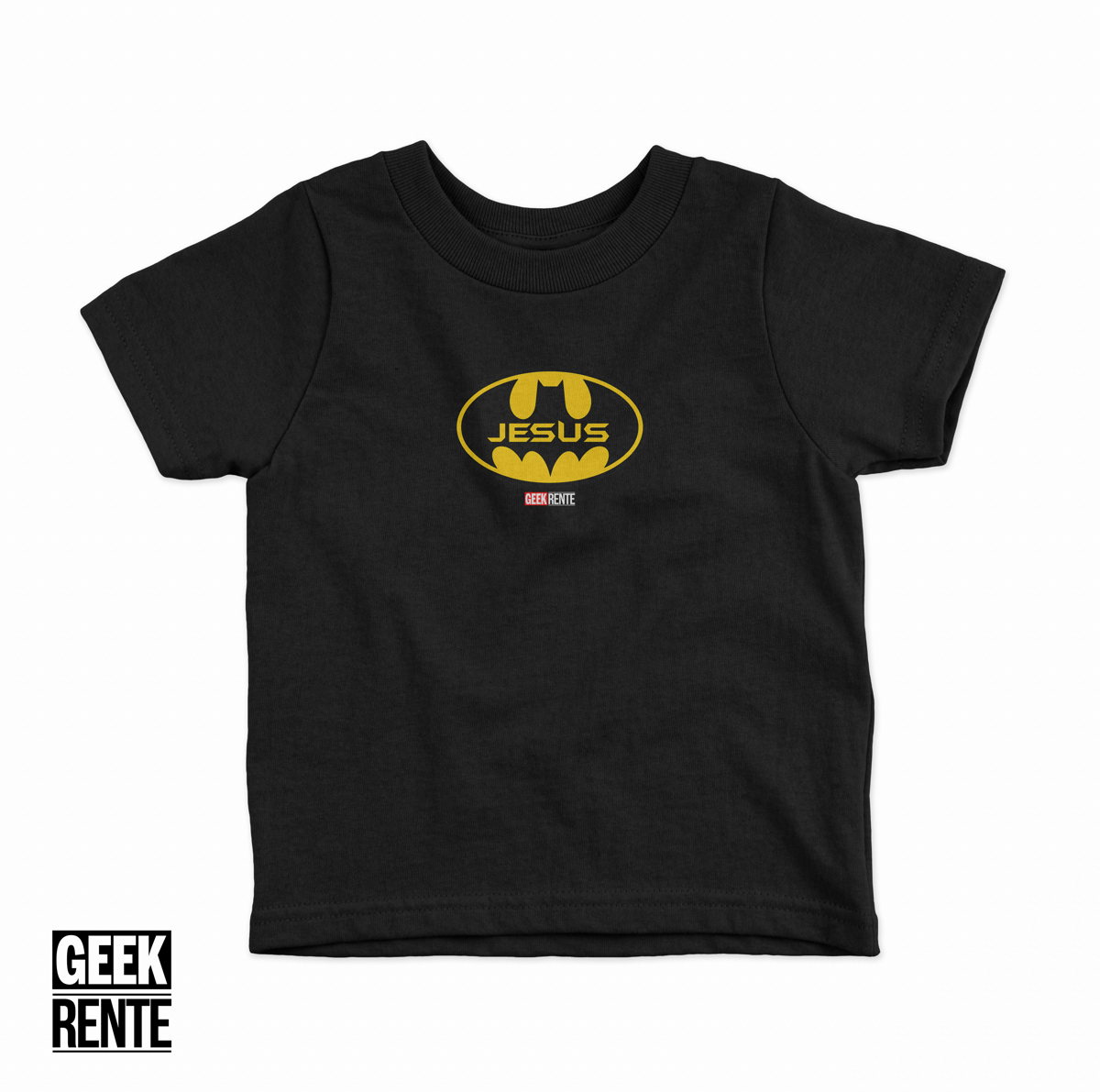 Nome do produto: Camiseta Infantil JESUS / BATMAN