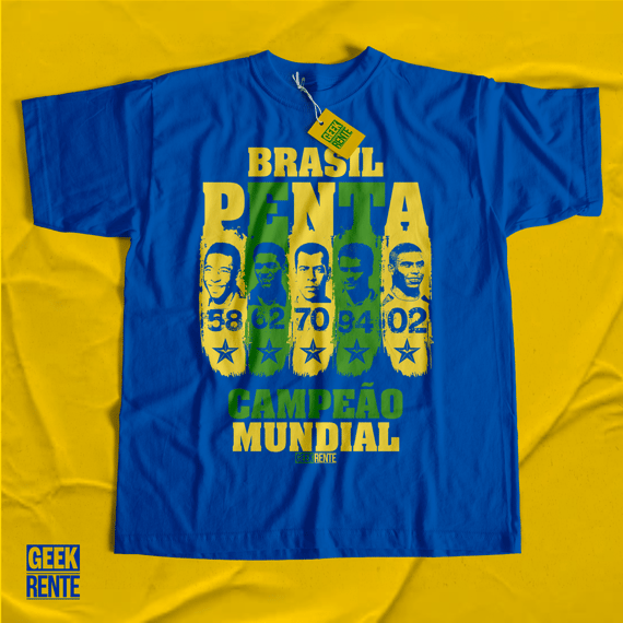 CAMISETA AZUL - PENTA CAMPEÃO 58-62-70-94-02