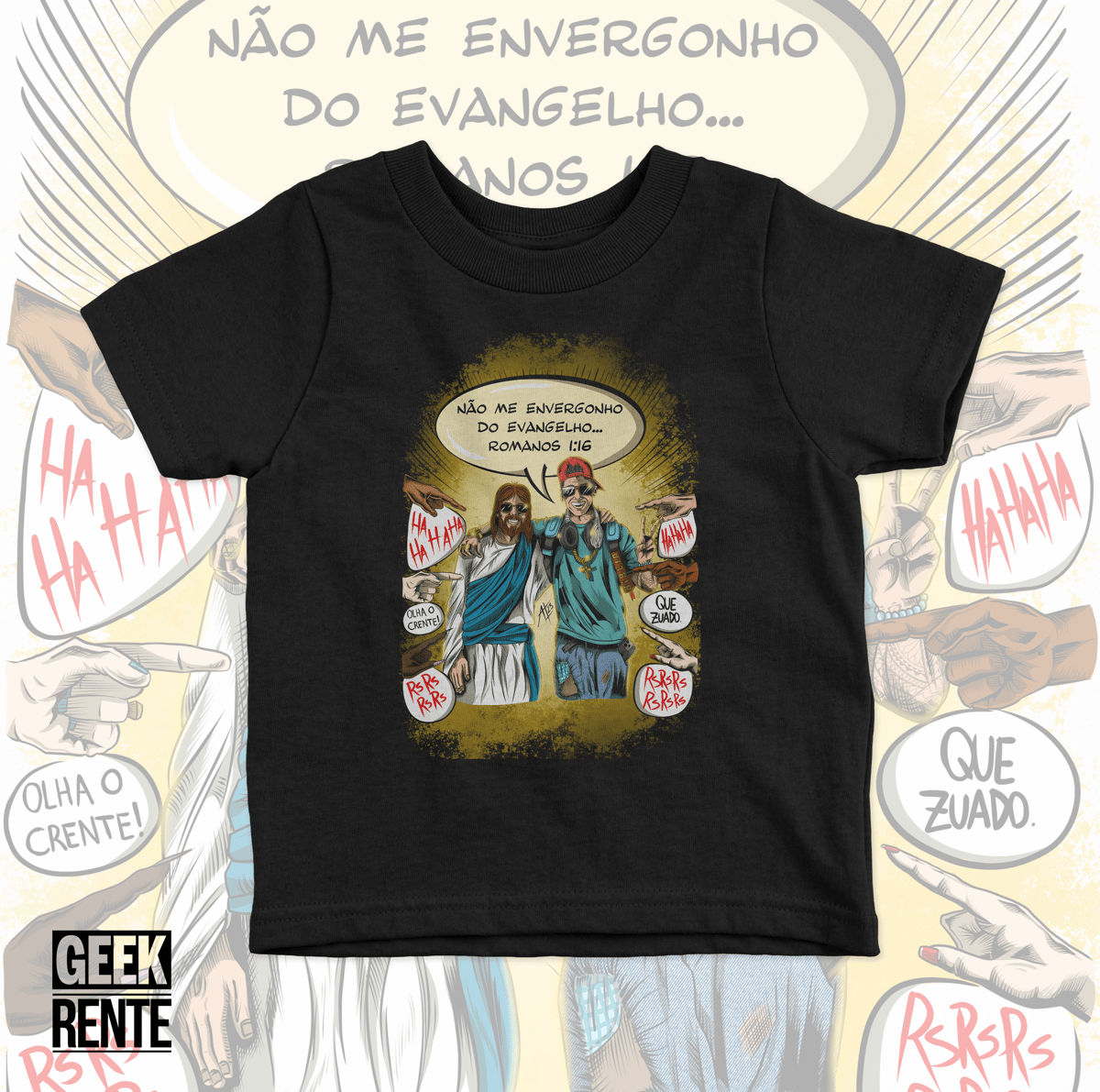 Nome do produto: Camiseta Infantil - Não me envergonho do Evangelho