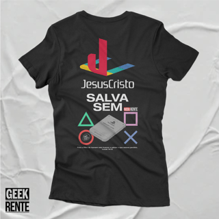 Nome do produto Camiseta Feminina JESUS SALVA SEM MEMORY CARD
