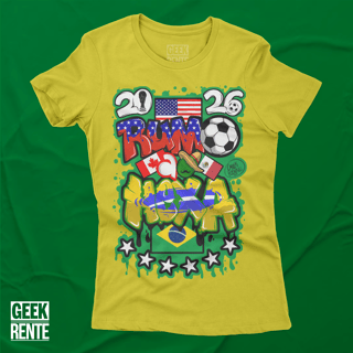 Nome do produto Camiseta Feminina Amarela RUMO AO HEXA