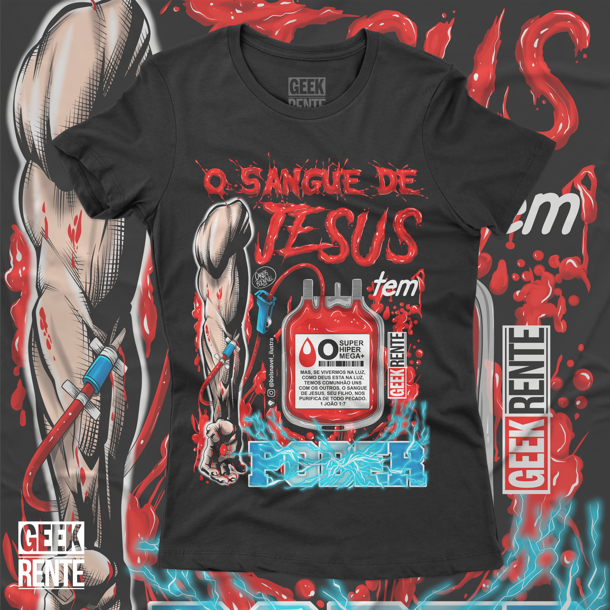 Camiseta Feminina O SANGUE DE JESUS TEM PODER