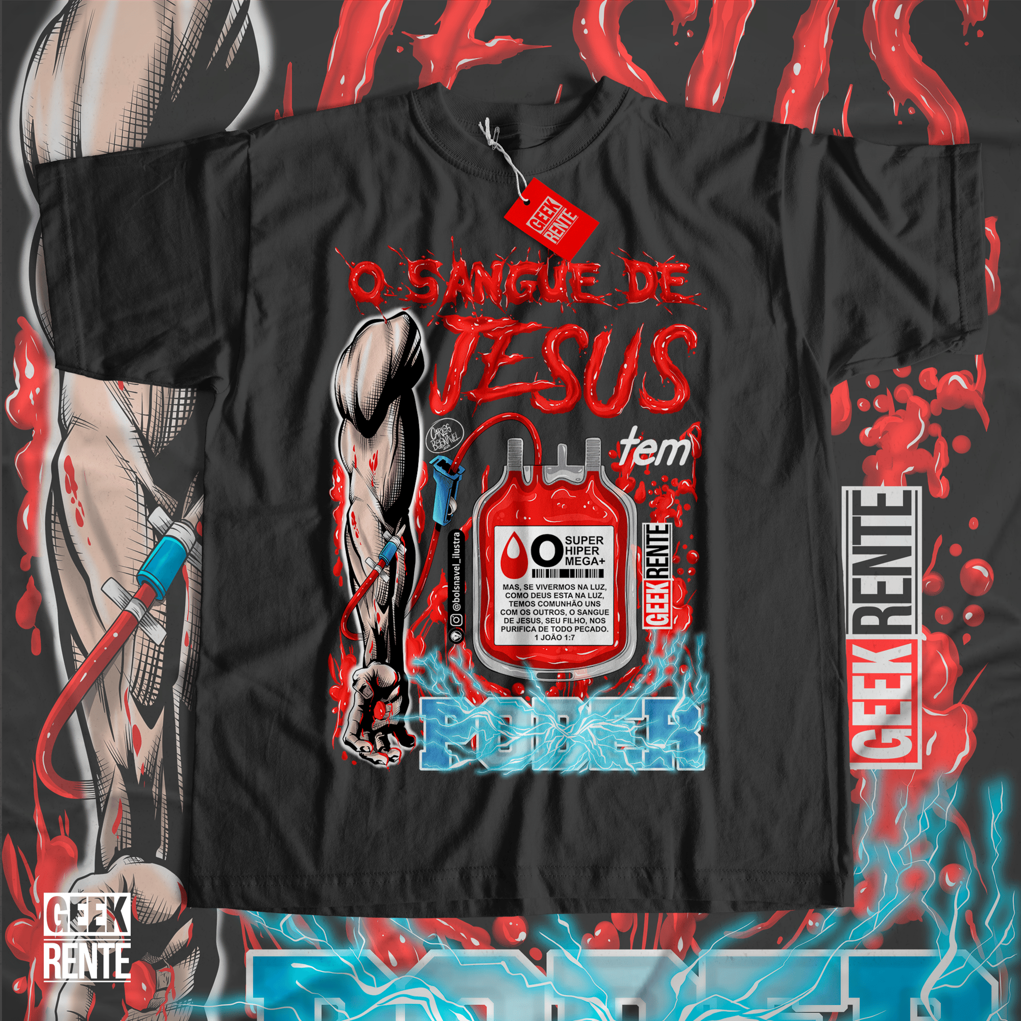 Camiseta Masculina O SANGUE DE JESUS TEM PODER