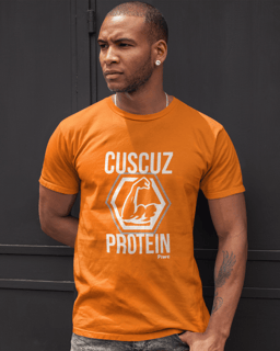 Nome do produto Camiseta Cuscuz Protein Masculina (Estampa Branca)