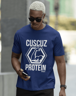 Nome do produto Camiseta Cuscuz Protein Masculina (Estampa Branca)