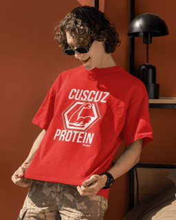 Nome do produto Camiseta Cuscuz Protein Masculina (Estampa Branca)