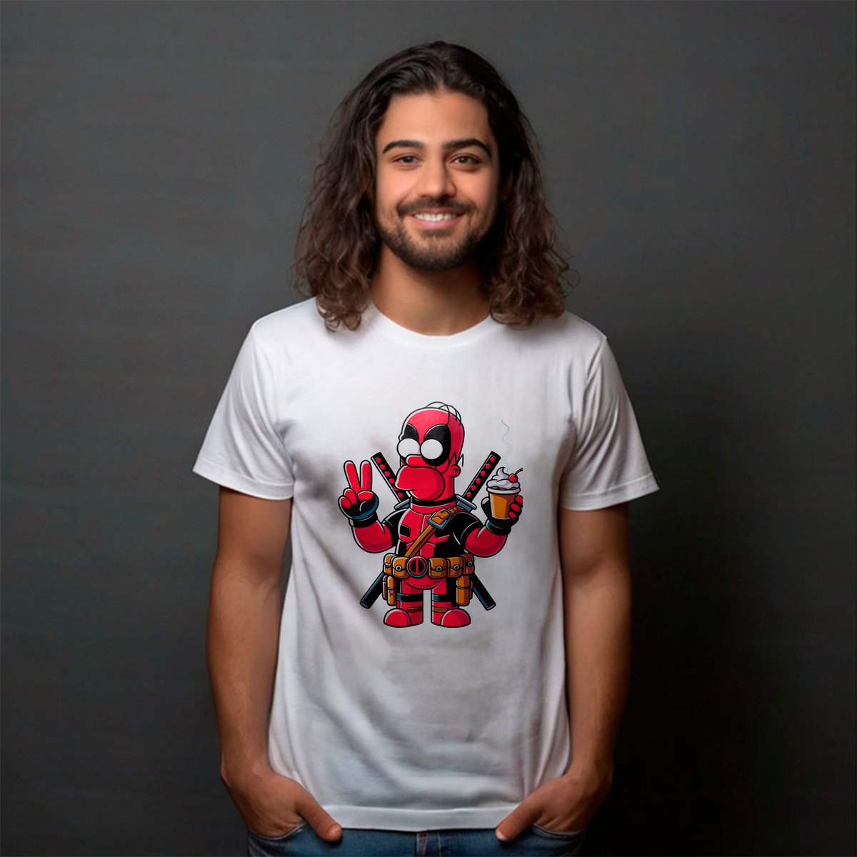 Nome do produto: CAMISA HOMER DEADPOOL