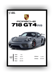 POSTER PORSCHE 718 GT4 RS