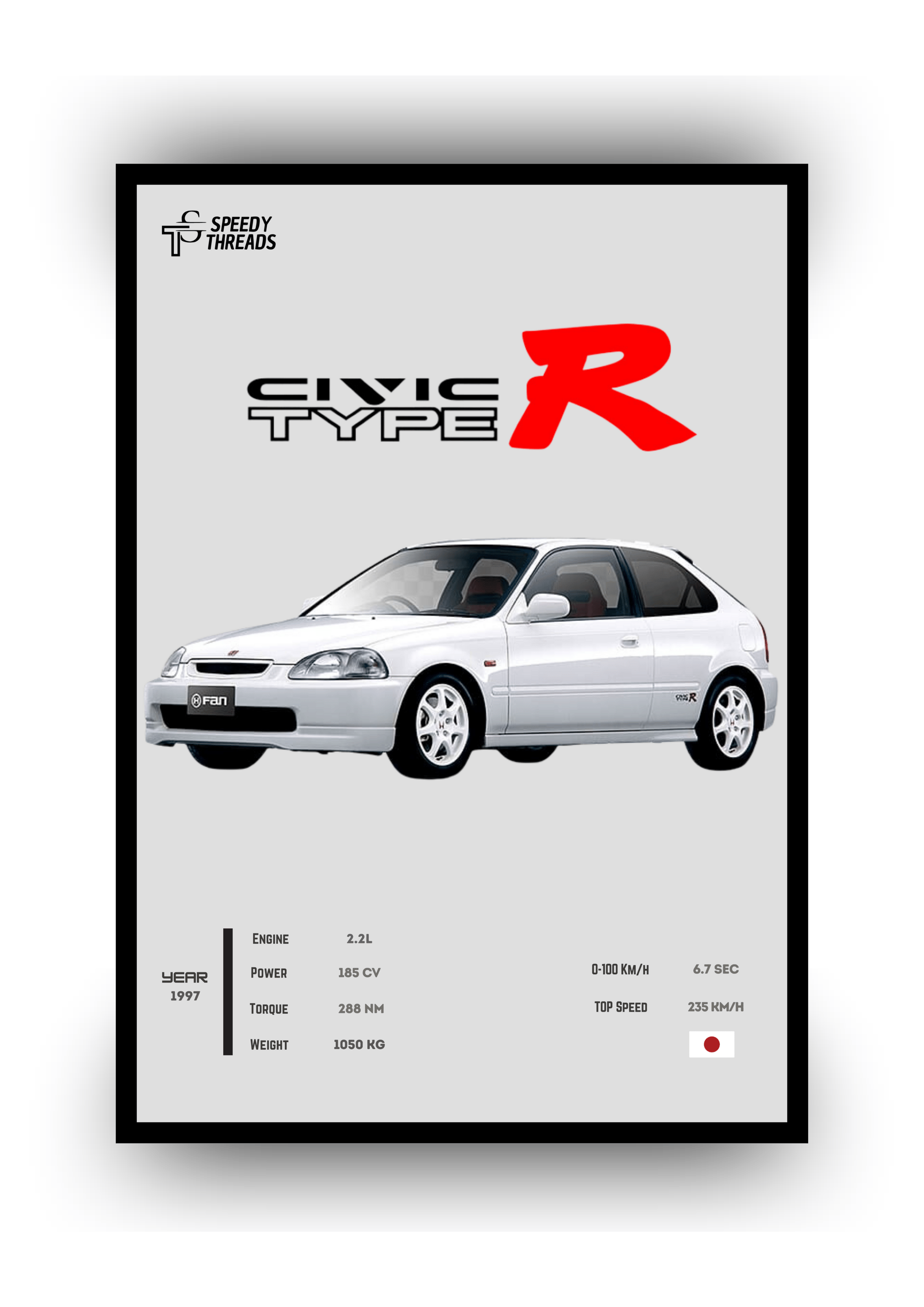 POSTER HONDA CIVIC TYPE R 1997