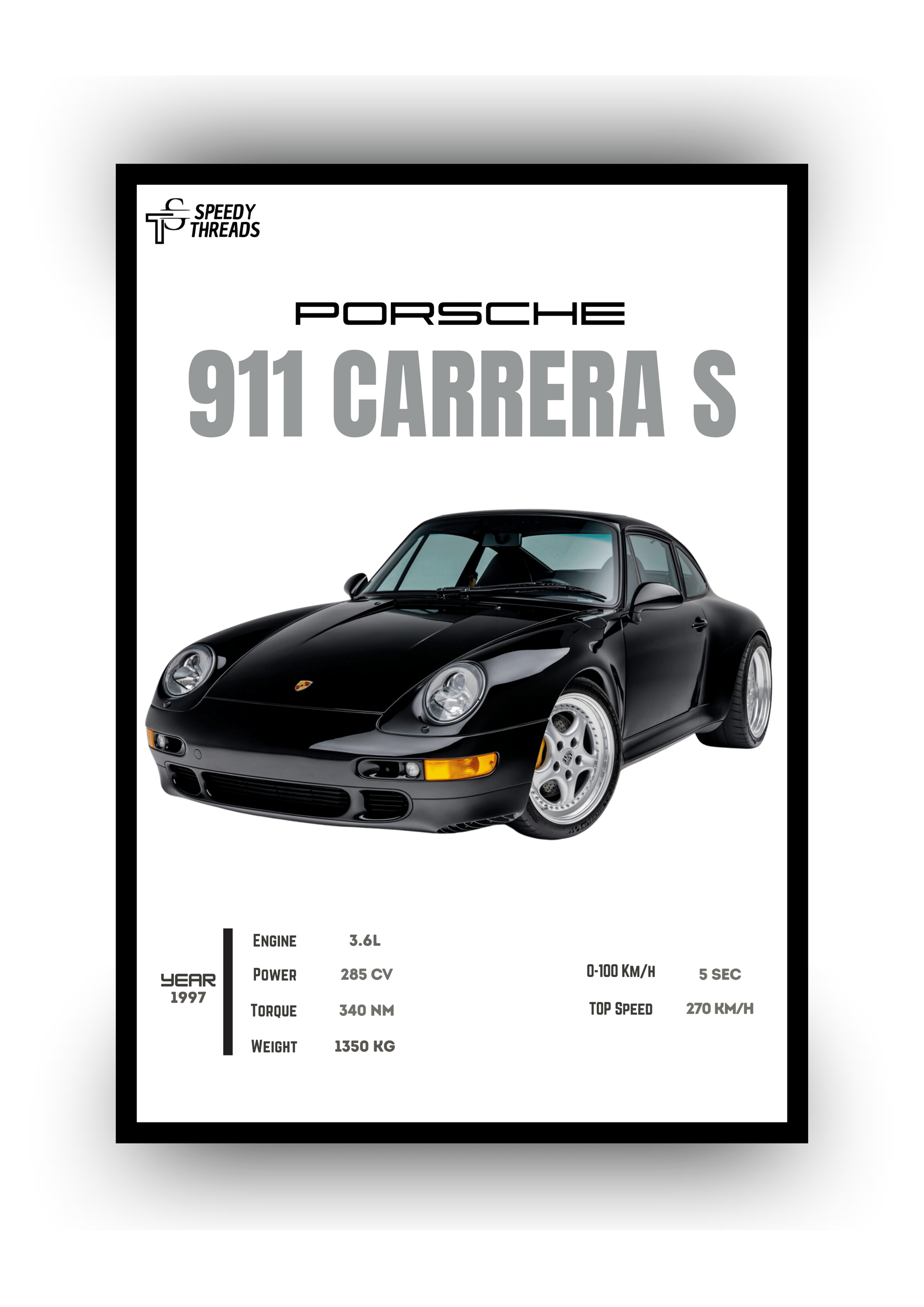 POSTER PORSCHE 911 CARRERA S 1997