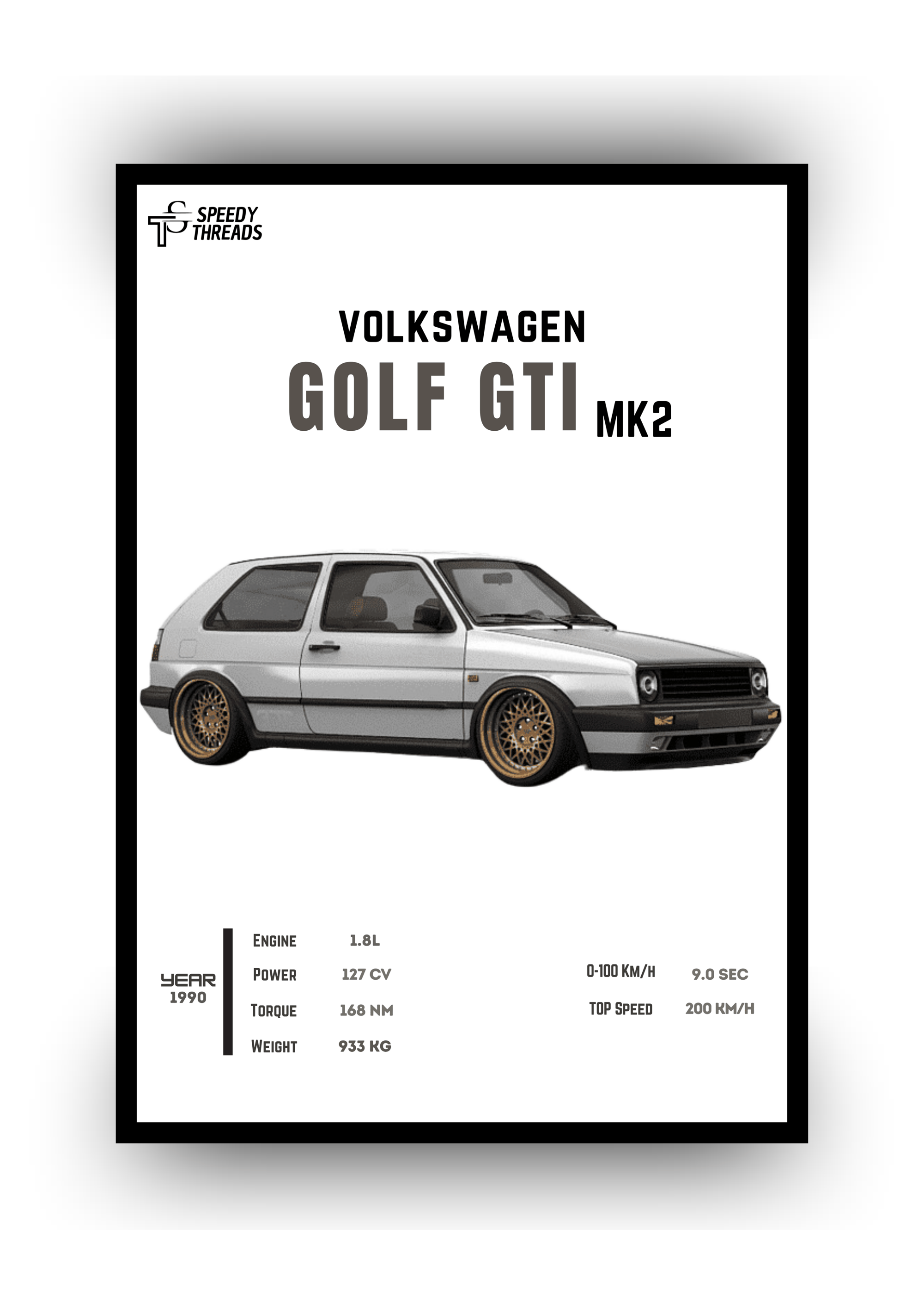 POSTER VOLKSWAGEN GOLF GTI MK2