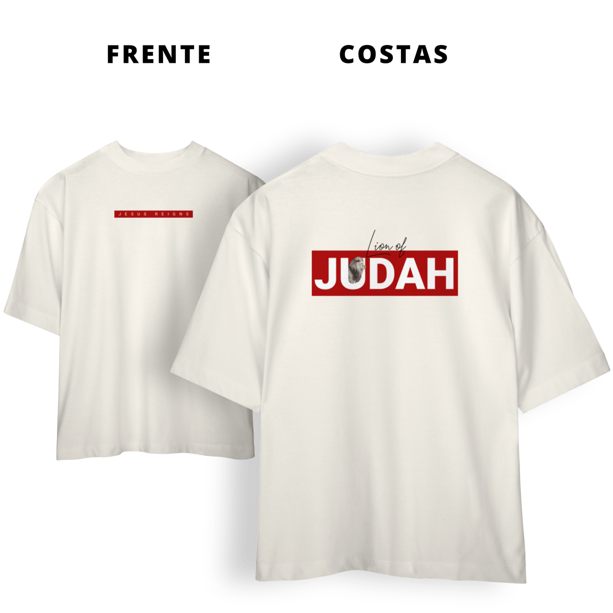 Nome do produto: 0067OS - Camiseta Oversized Lion of Judah
