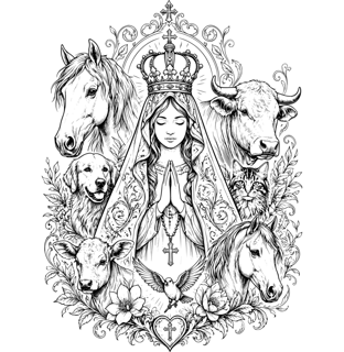 Nome do produto Nossa Senhora e os Animais Duda Bulldog Brabo