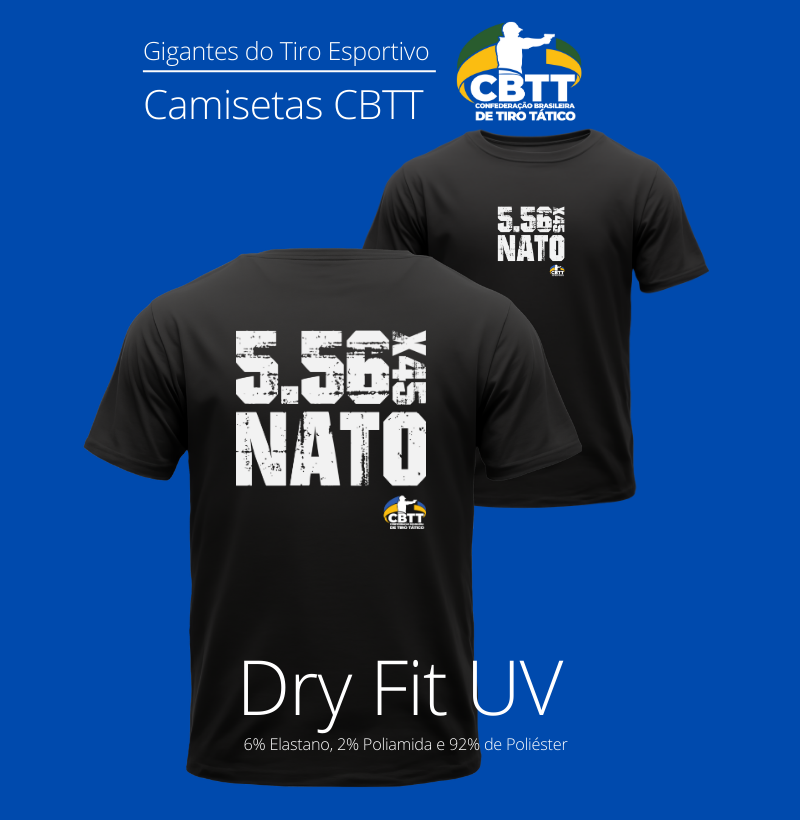 Nome do produto: Camiseta Dry Fit UV 5.56x45 NATO CBTT