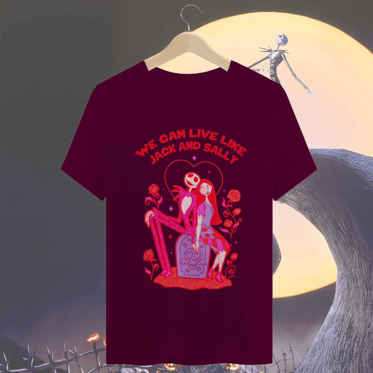 Nome do produto: Camiseta Jack And Sally 