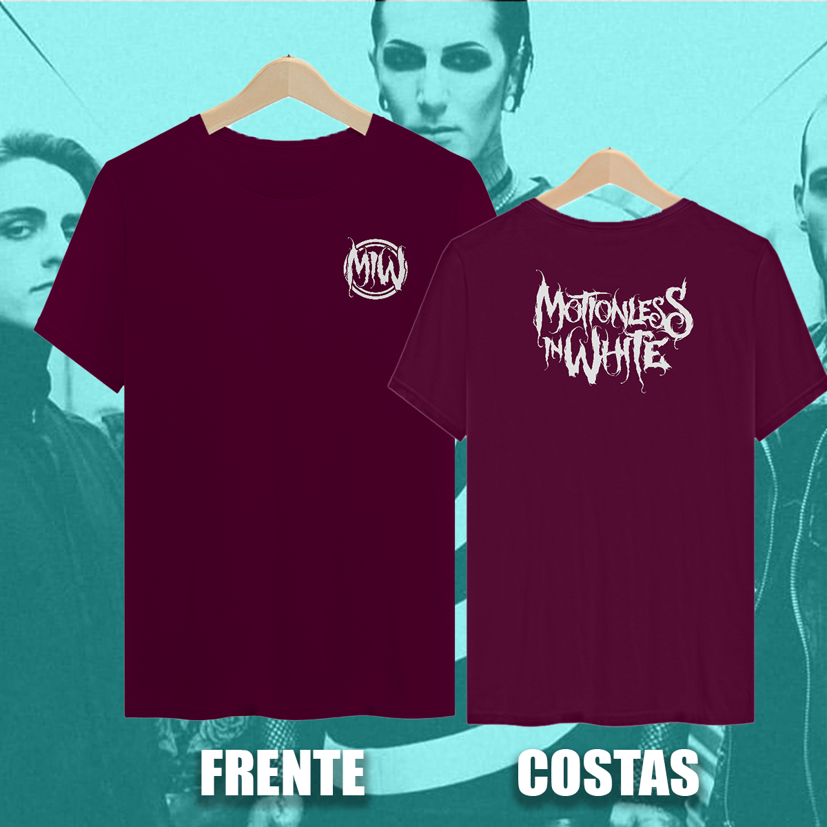 Camiseta Motionless In White - Frente e costas