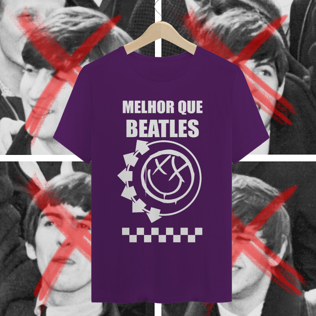 Camiseta Melhor que Beatles (White Stamp)