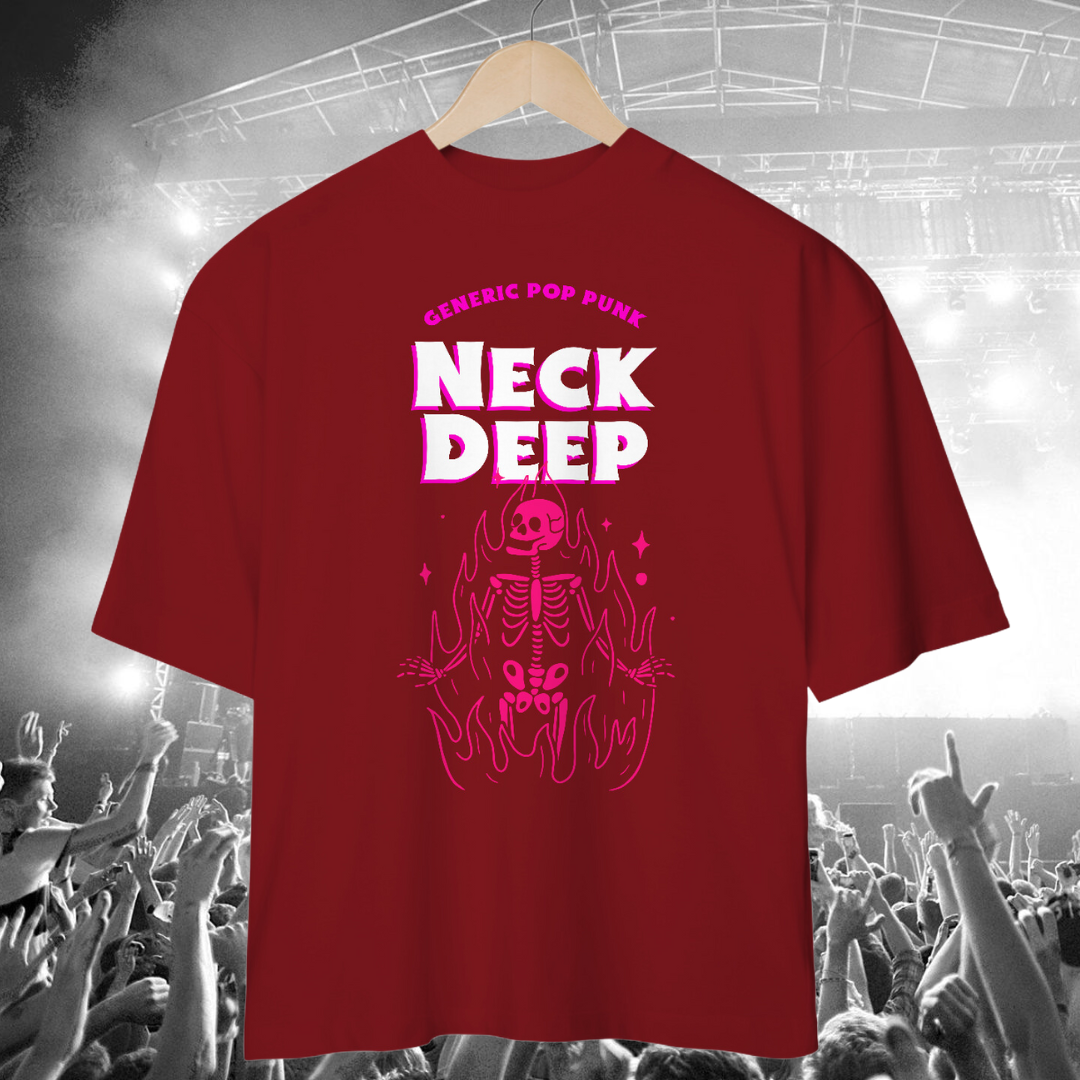 Nome do produto: Camiseta Oversized Neck Deep - Pop Punk Skull